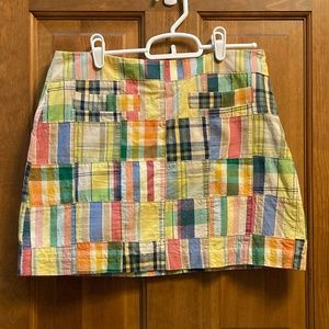 J Crew Mini Skirt, Madras Plaid